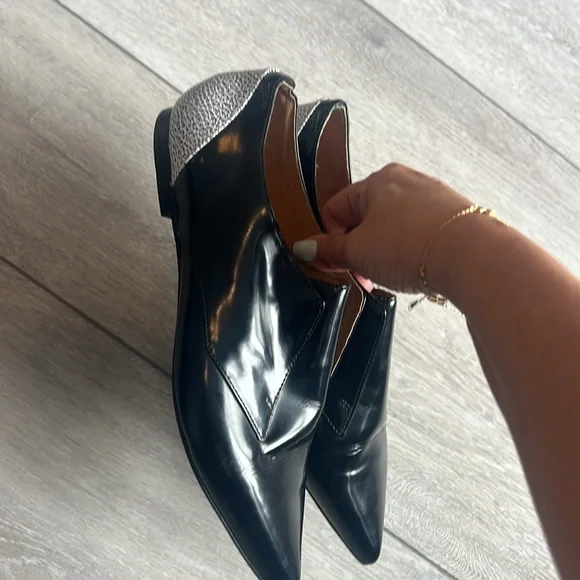 3.1 Phillip Lim black patent leather pointy toe slip on Italian Oxford shoe 8 - Picture 8 of 12